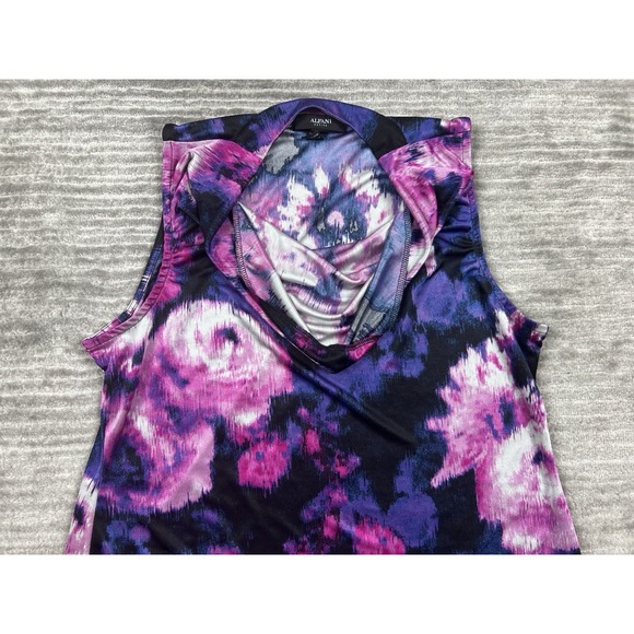 Alfani Top Womens Petite Large Multicolor Sleeveless Cowl Neck Polyester - Picture 2 of 10